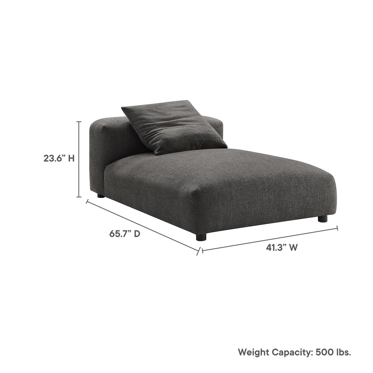 Solace Modular Upholstered Fabric Armless Chaise Lounge by HouseOfZazla