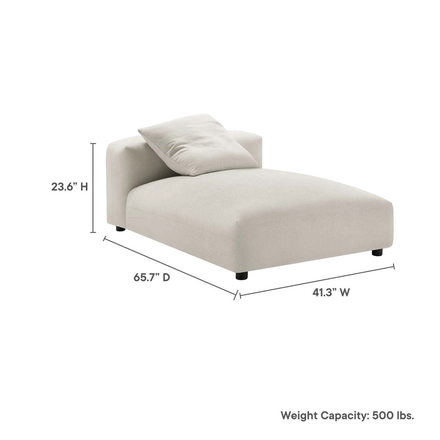 Solace Modular Upholstered Fabric Armless Chaise Lounge by HouseOfZazla