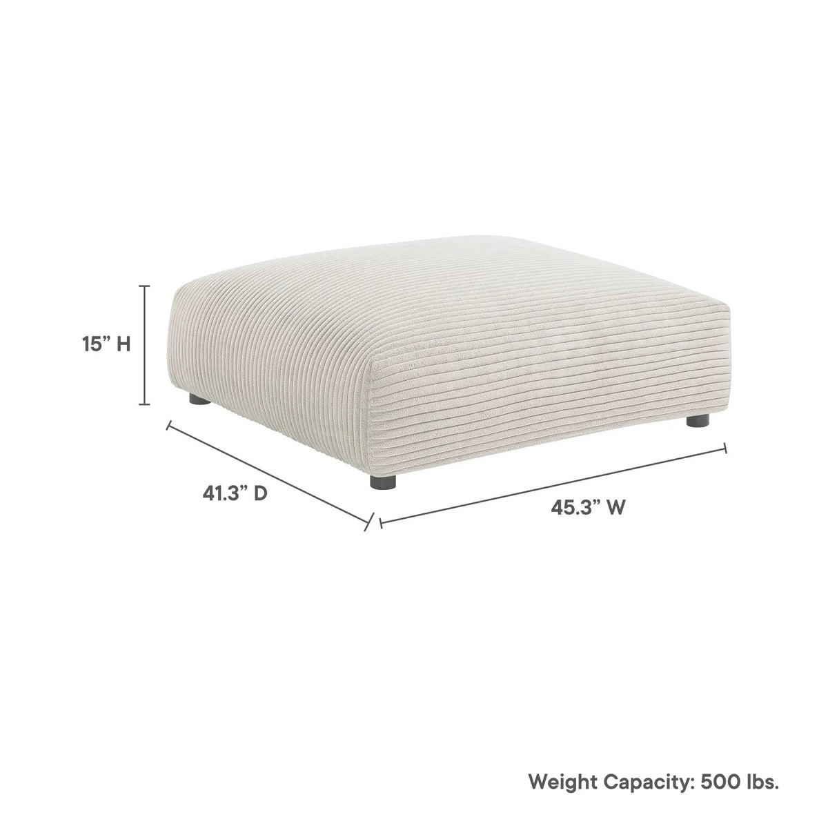 Solace Modular Corduroy Upholstered Ottoman by Modway by HouseOfZazla