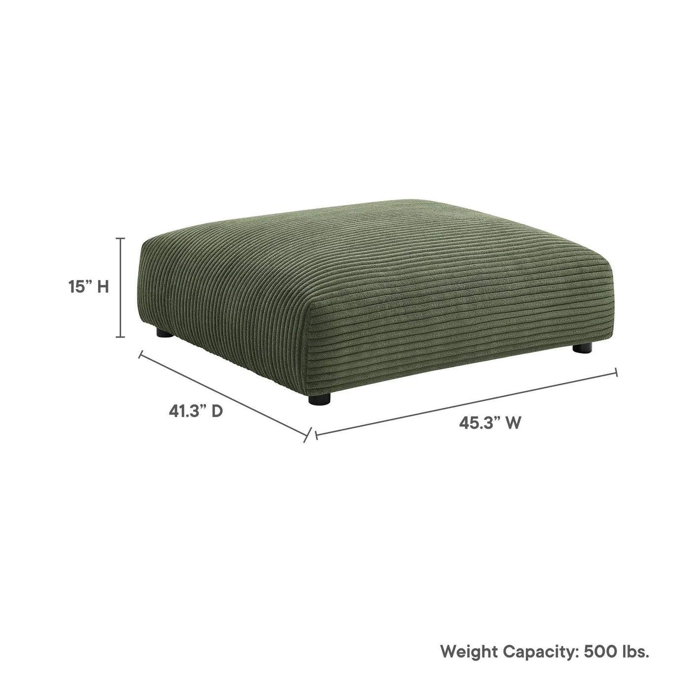 Solace Modular Corduroy Upholstered Ottoman by Modway by HouseOfZazla