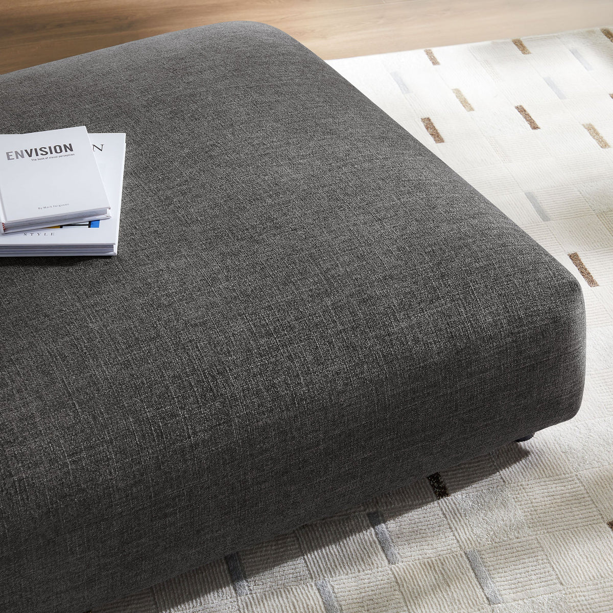 Solace Modular Upholstered Fabric Ottoman by Modway, photo 7 of 21