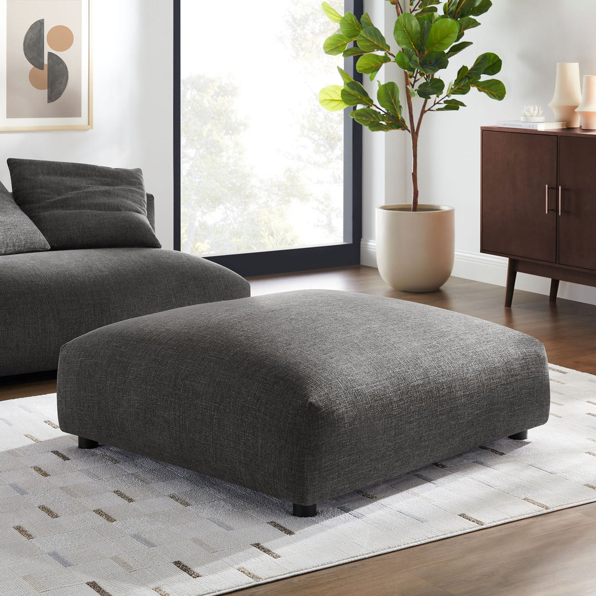 Solace Modular Upholstered Fabric Ottoman by Modway, photo 6 of 21