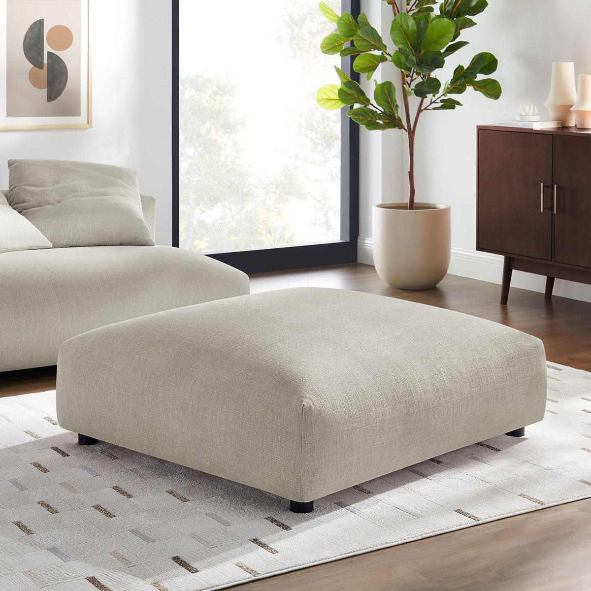 Solace Modular Upholstered Fabric Ottoman by Modway, photo 13 of 21