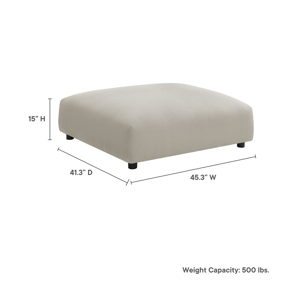 Solace Modular Upholstered Fabric Ottoman by Modway, photo 9 of 21