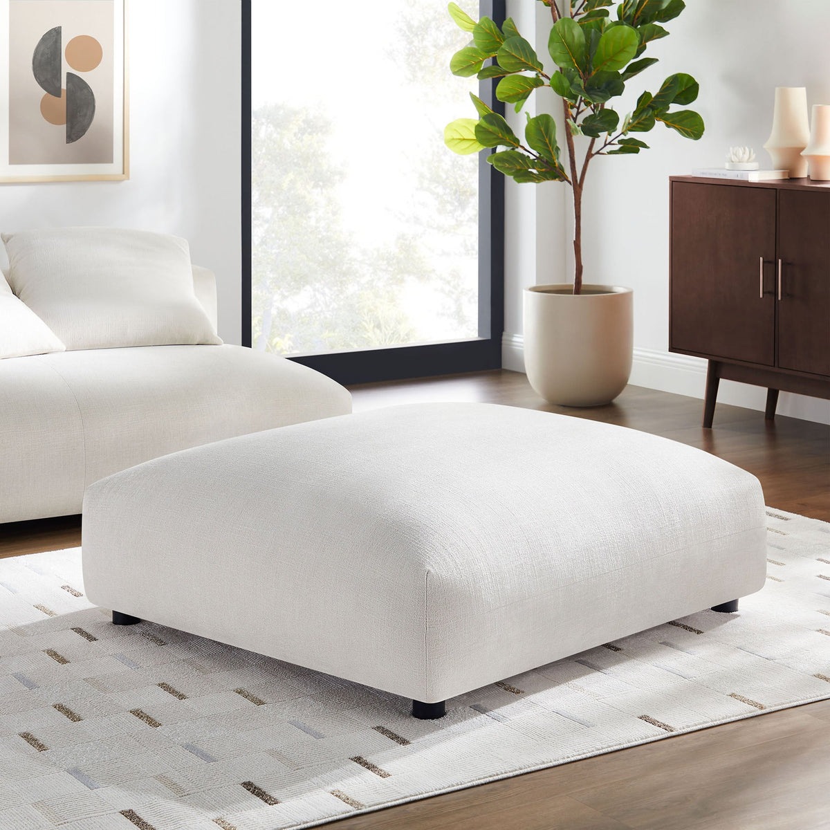 Solace Modular Upholstered Fabric Ottoman by Modway, photo 20 of 21