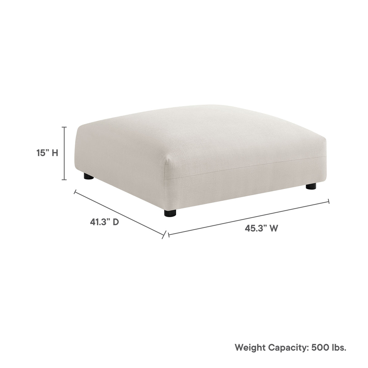 Solace Modular Upholstered Fabric Ottoman by Modway, photo 16 of 21