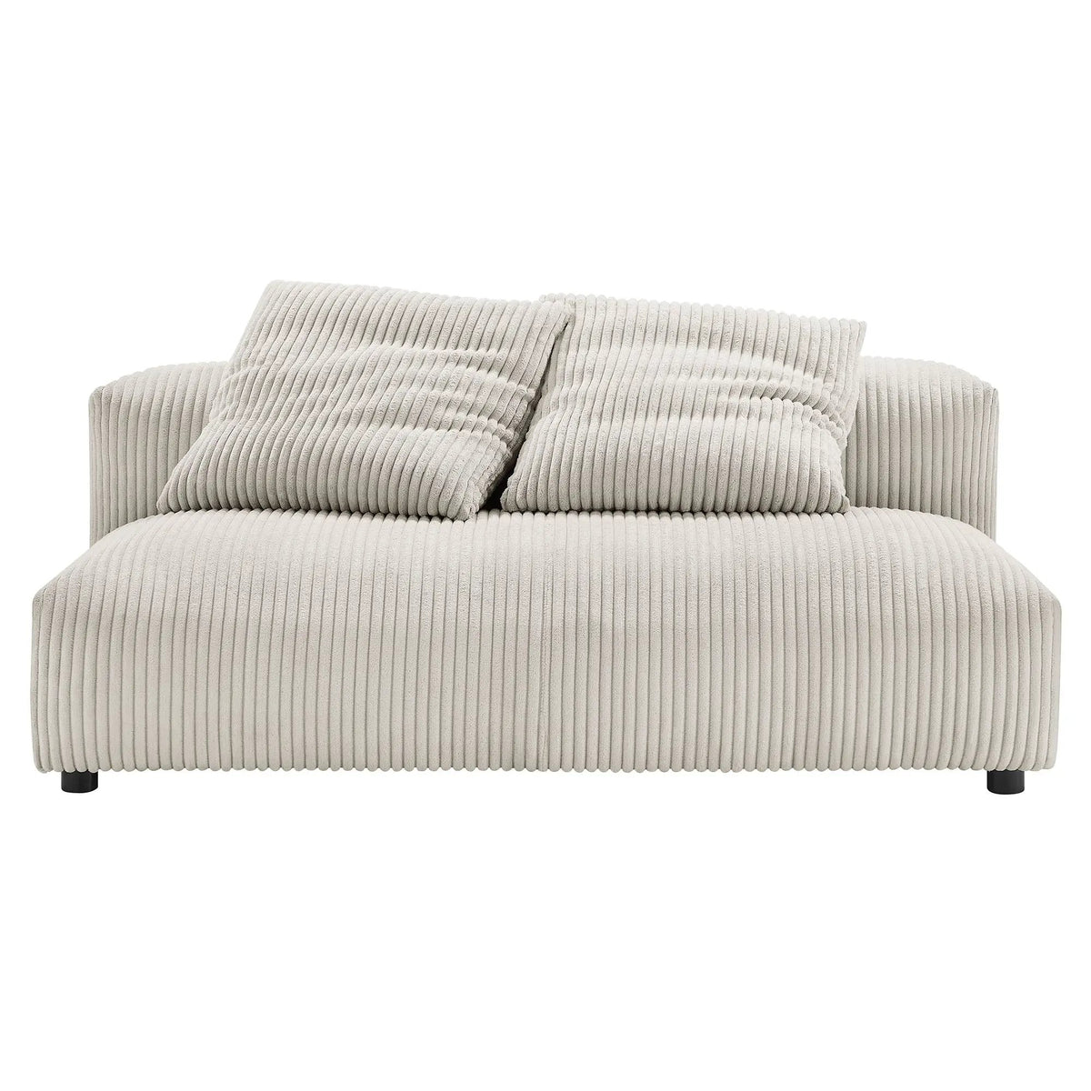 Solace Modular Corduroy Upholstered Armless Loveseat and Ottoman Set by HouseOfZazla