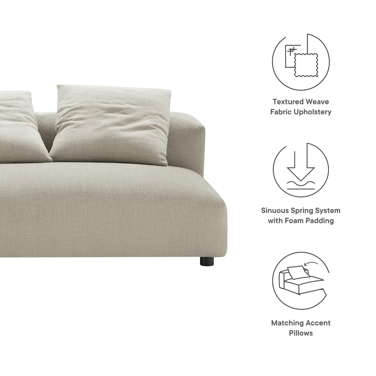 Solace Modular Upholstered Fabric Armless Loveseat by Modway by HouseOfZazla