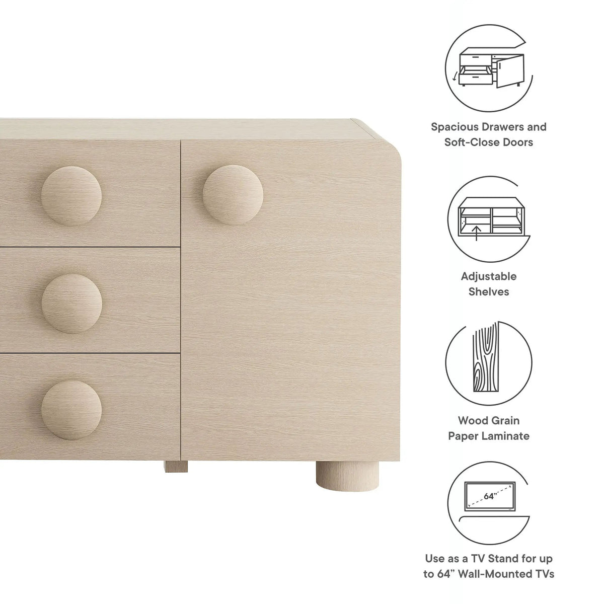 Sonnet 57" Sideboard Storage Cabinet by Modway by HouseOfZazla