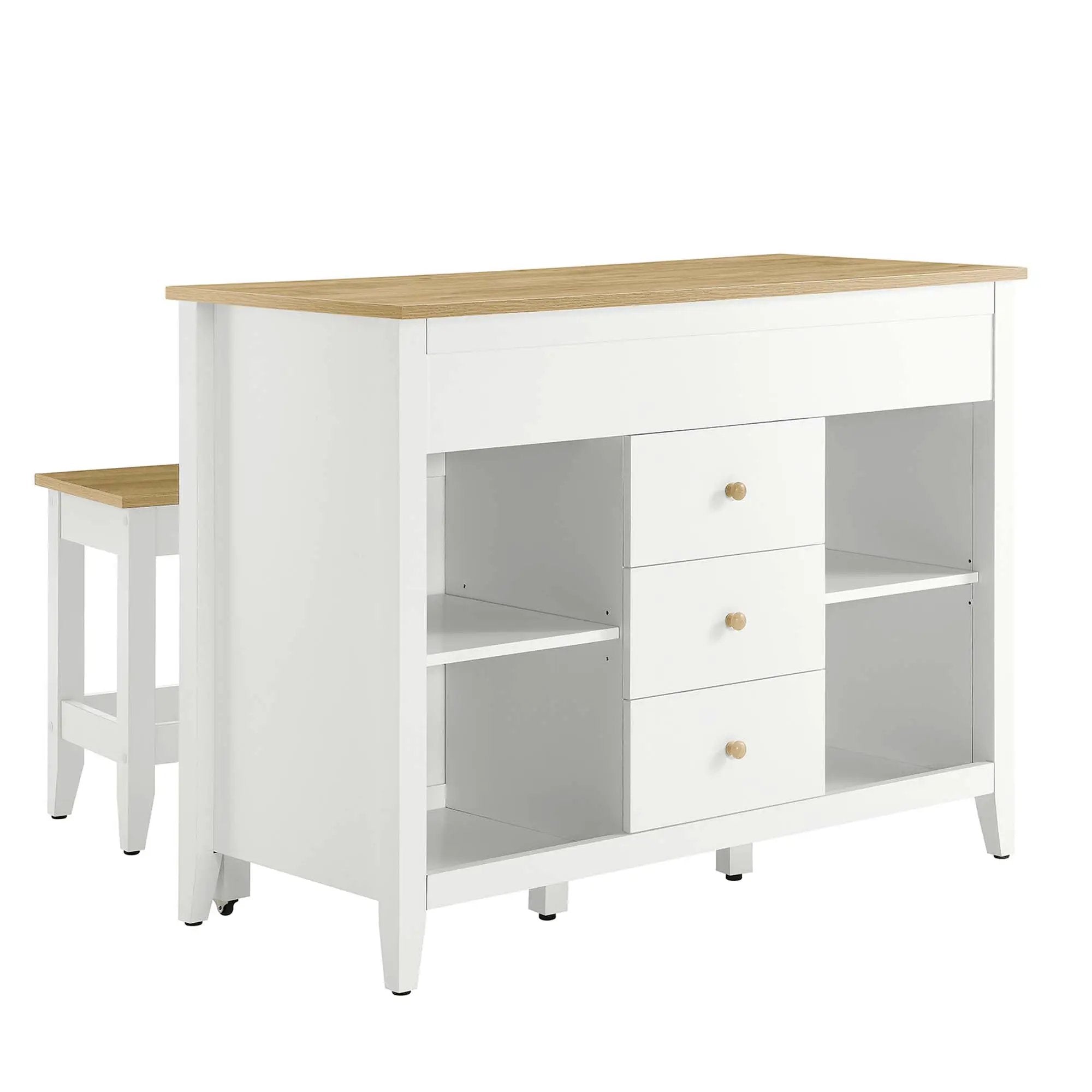 Farmstead 3-Piece Kitchen Island and Stool Set by Modway by HouseOfZazla