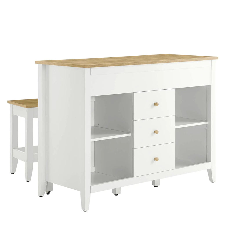 Farmstead 3-Piece Kitchen Island and Stool Set by Modway by HouseOfZazla