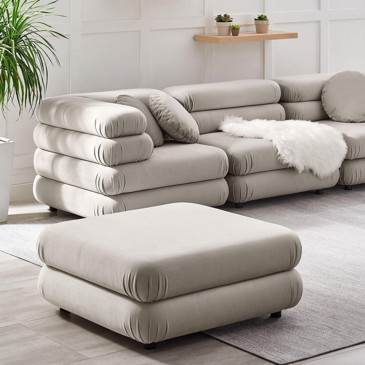 Jubilee Modular Performance Velvet Ottoman by Modway, photo 8 of 27