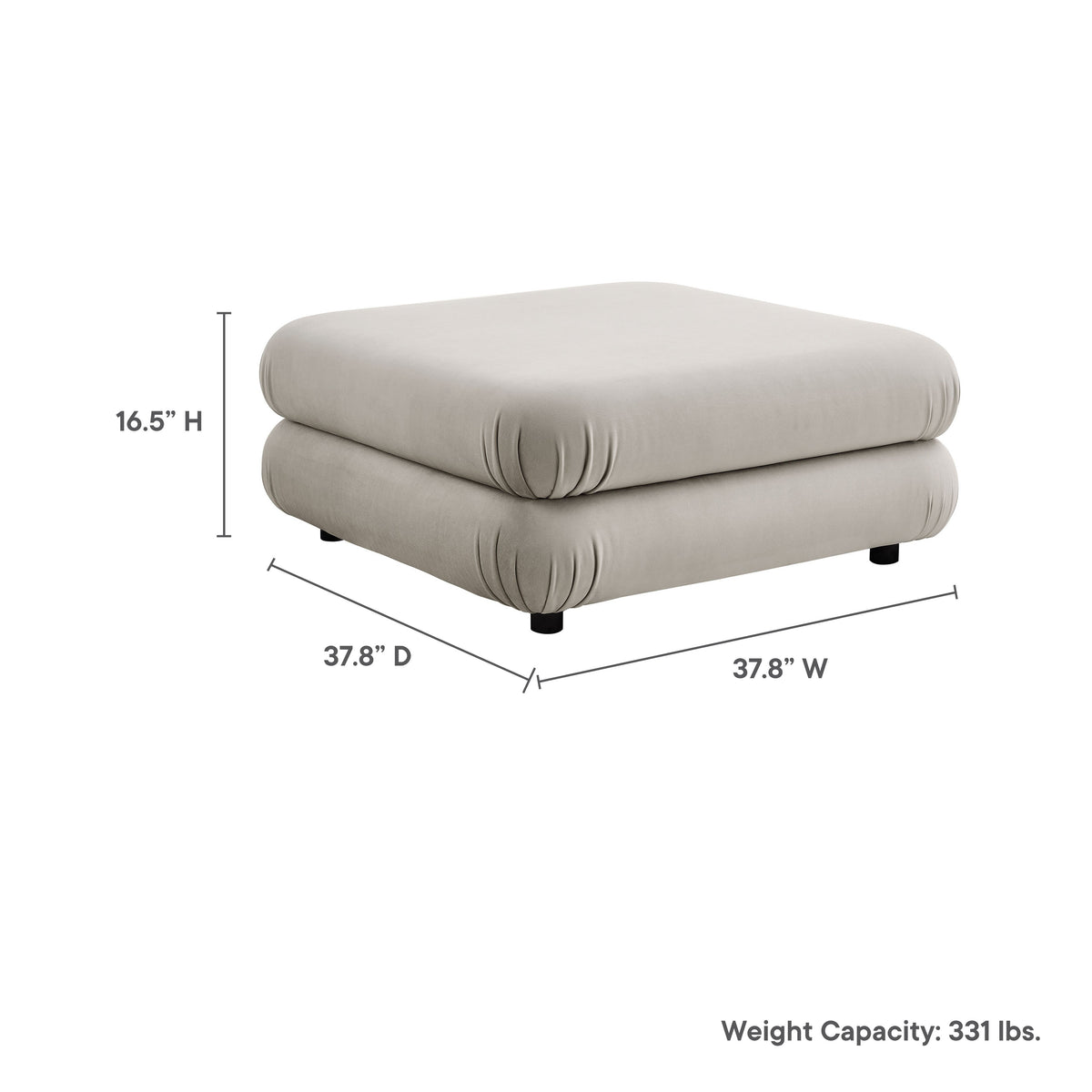 Jubilee Modular Performance Velvet Ottoman by Modway, photo 3 of 27