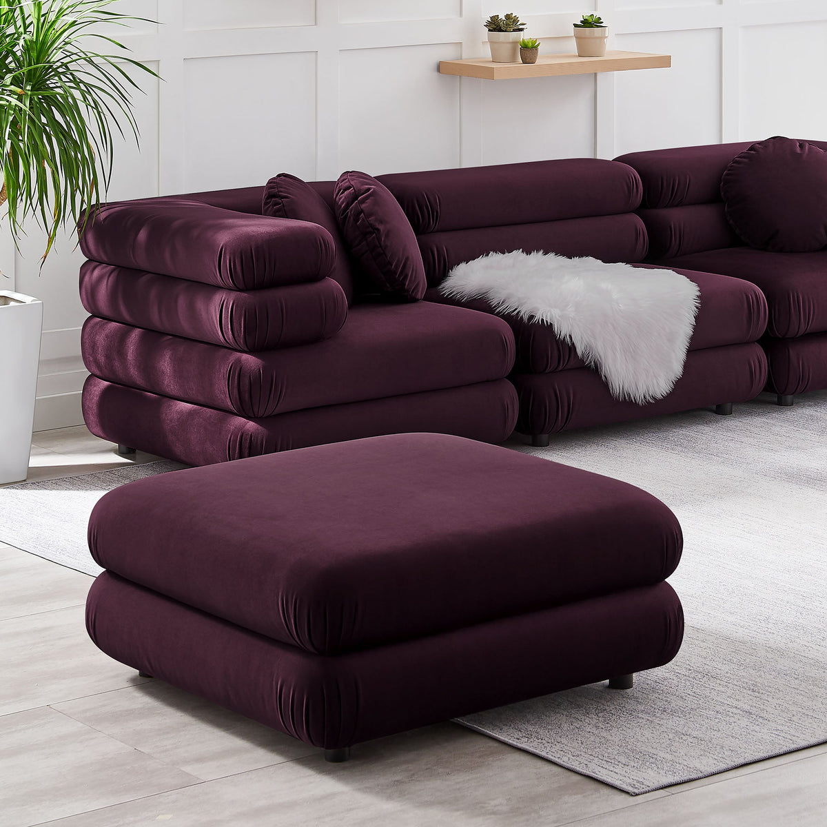 Jubilee Modular Performance Velvet Ottoman by Modway, photo 17 of 27