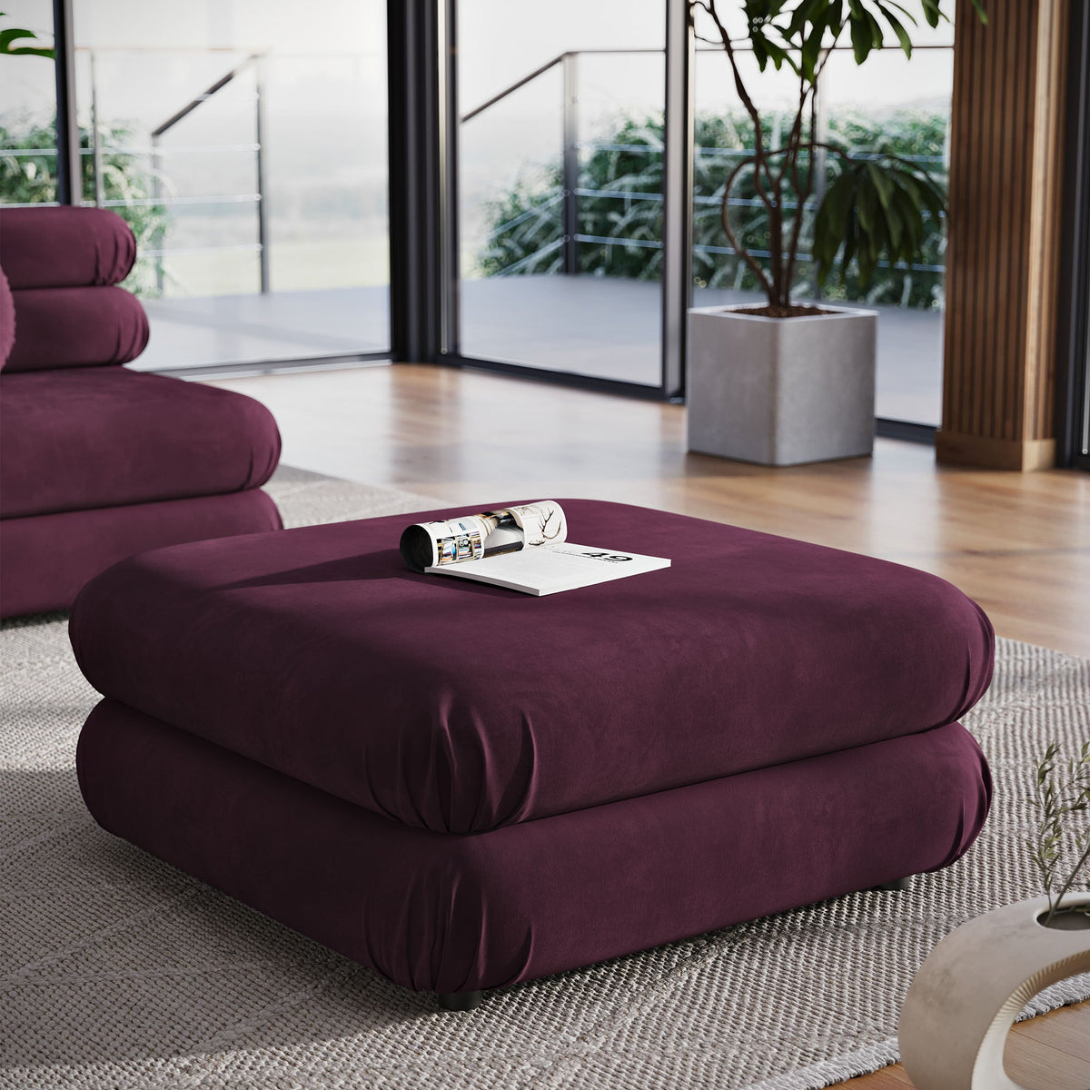 Jubilee Modular Performance Velvet Ottoman by Modway, photo 16 of 27