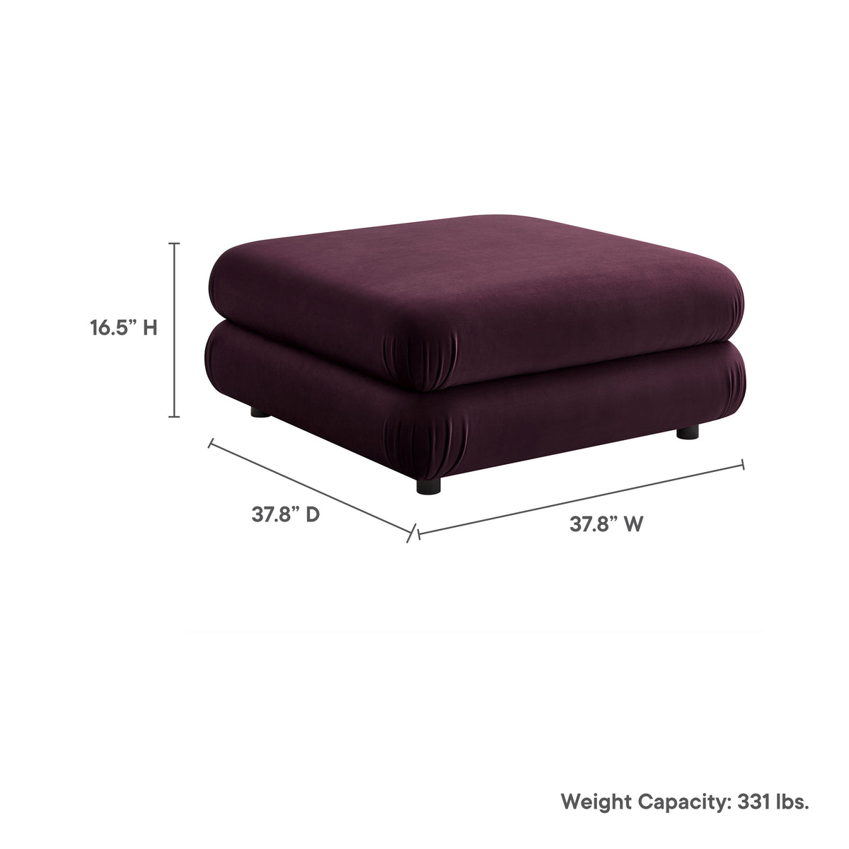 Jubilee Modular Performance Velvet Ottoman by Modway, photo 12 of 27