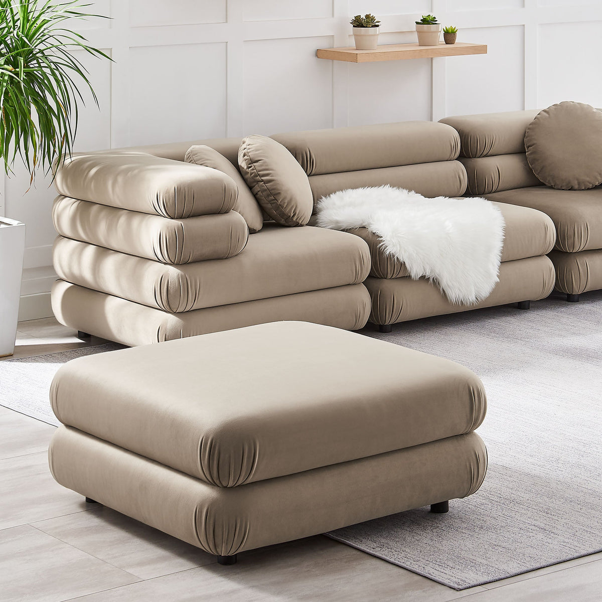 Jubilee Modular Performance Velvet Ottoman by Modway, photo 26 of 27