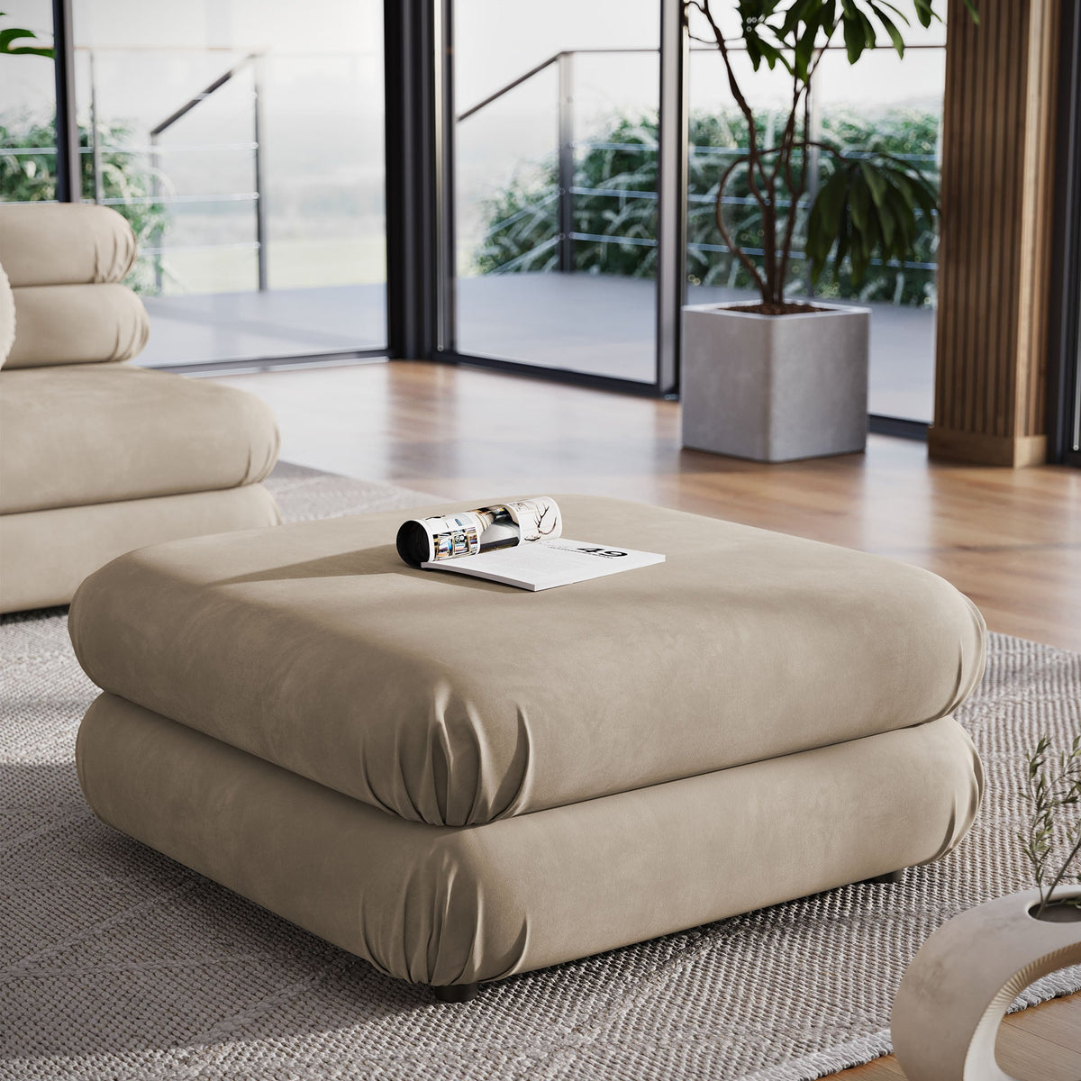 Jubilee Modular Performance Velvet Ottoman by Modway, photo 25 of 27