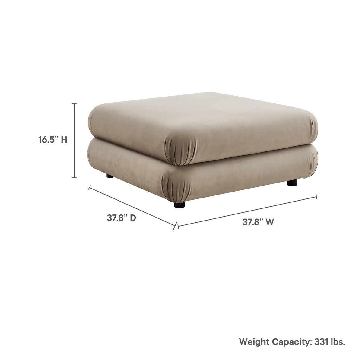 Jubilee Modular Performance Velvet Ottoman by Modway, photo 21 of 27