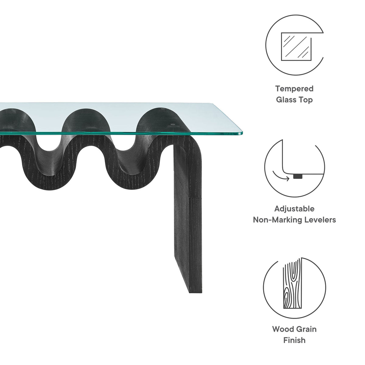 Ondine Glass Top Coffee Table by Modway, photo 2 of 40