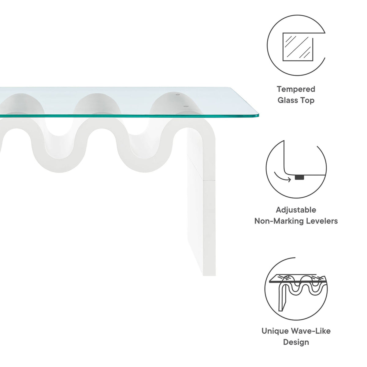 Ondine Glass Top Coffee Table by Modway, photo 32 of 40