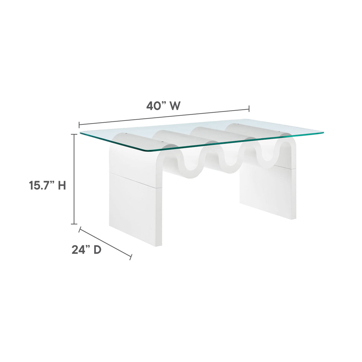 Ondine Glass Top Coffee Table by Modway, photo 33 of 40