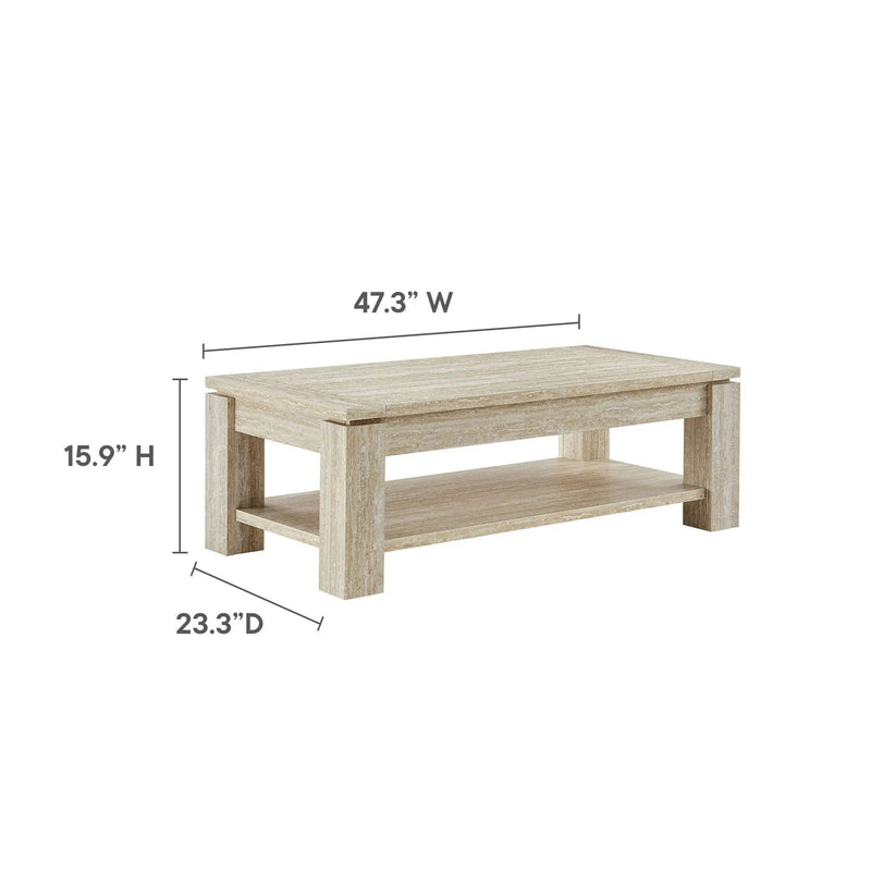 Hollis Travertine Coffee Table by Modway by HouseOfZazla