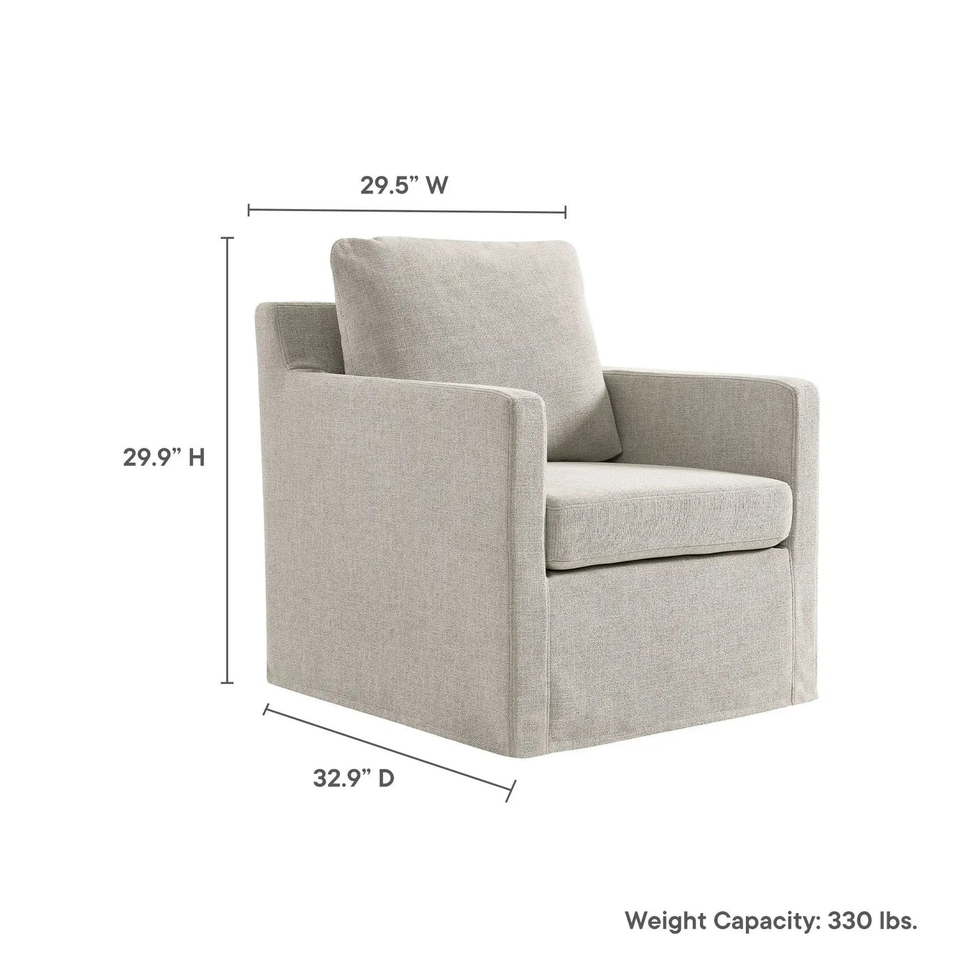 Serene Fabric Slipcovered Swivel Armchair by Modway by HouseOfZazla