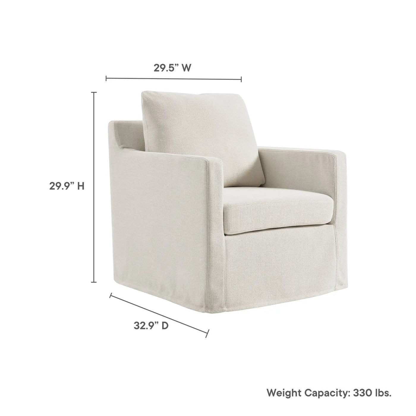 Serene Fabric Slipcovered Swivel Armchair by Modway by HouseOfZazla