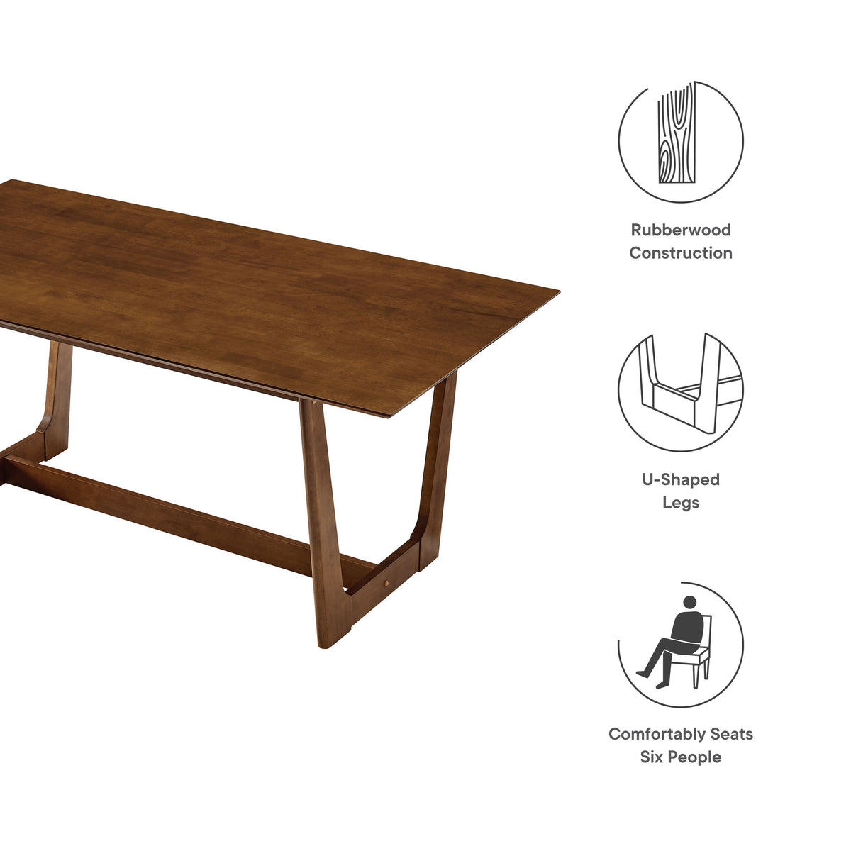 Solara 71" Rectangle Wood Dining Table by Modway, photo 12 of 18