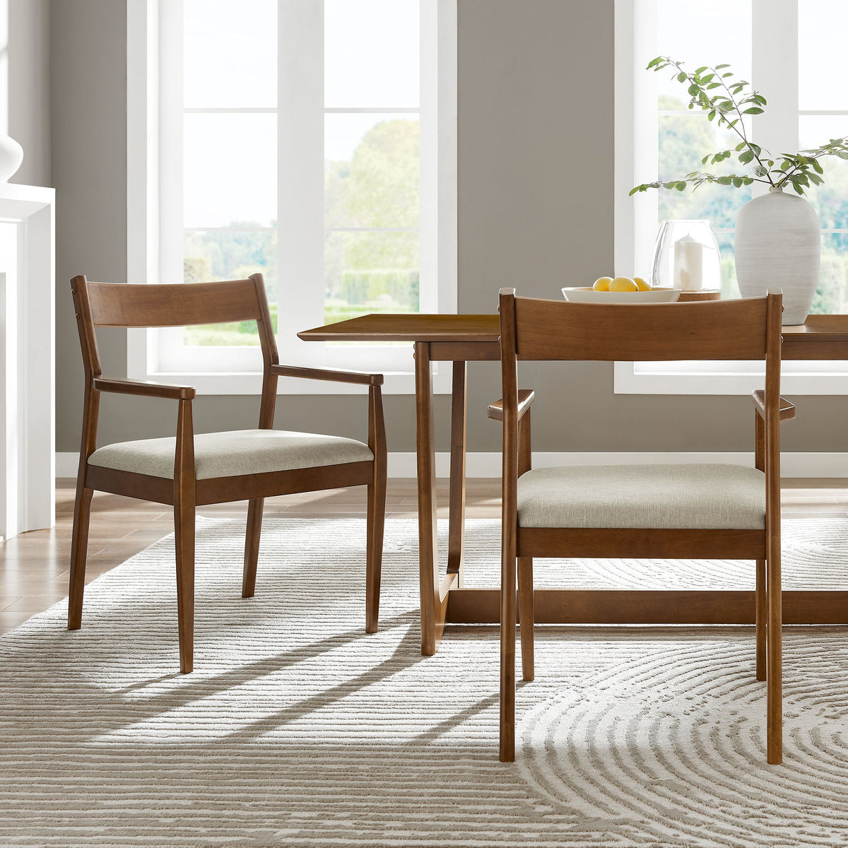 Solara Fabric Wood Dining Armchairs Set of 2 by Modway, photo 19 of 20
