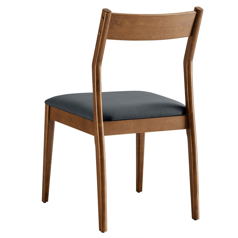 Solara Vegan Leather Wood Dining Side Chairs Set of 2 by Modway, photo 6 of 10