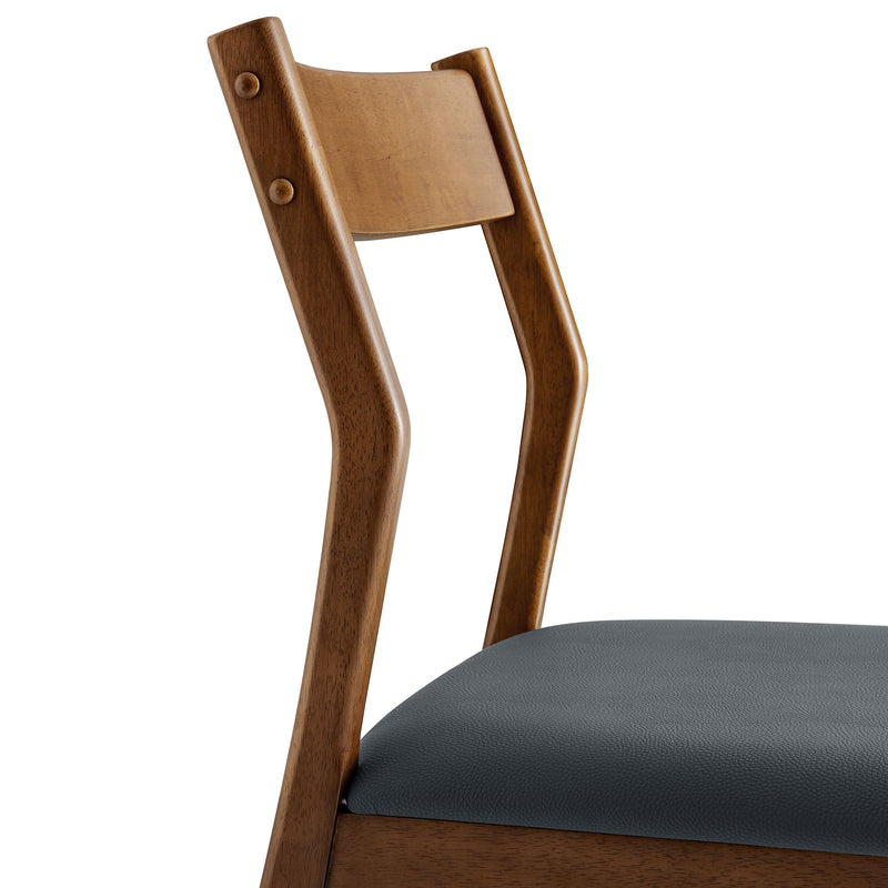 Solara Vegan Leather Wood Dining Side Chairs Set of 2 by Modway, photo 8 of 10