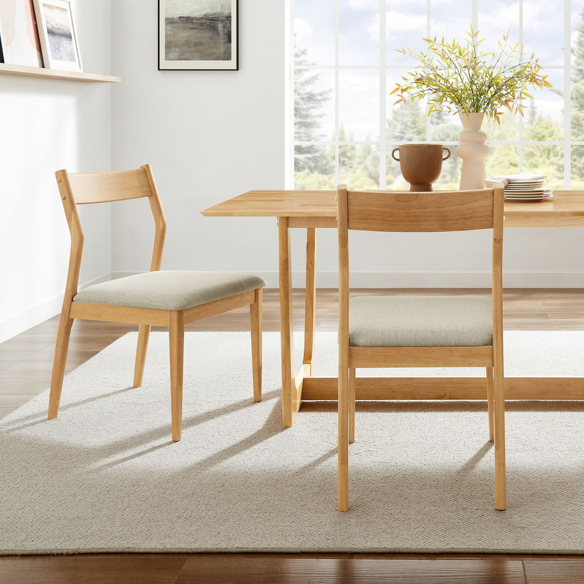 Solara Fabric Wood Dining Side Chairs Set of 2 by Modway, photo 9 of 20