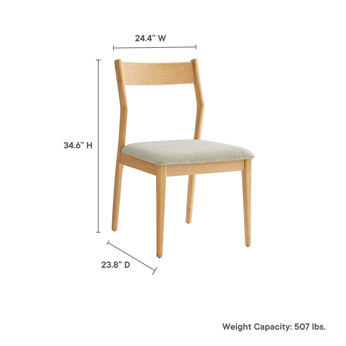 Solara Fabric Wood Dining Side Chairs Set of 2 by Modway, photo 2 of 20