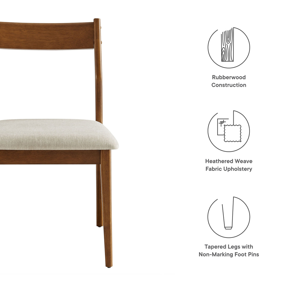 Solara Fabric Wood Dining Side Chairs Set of 2 by Modway, photo 12 of 20