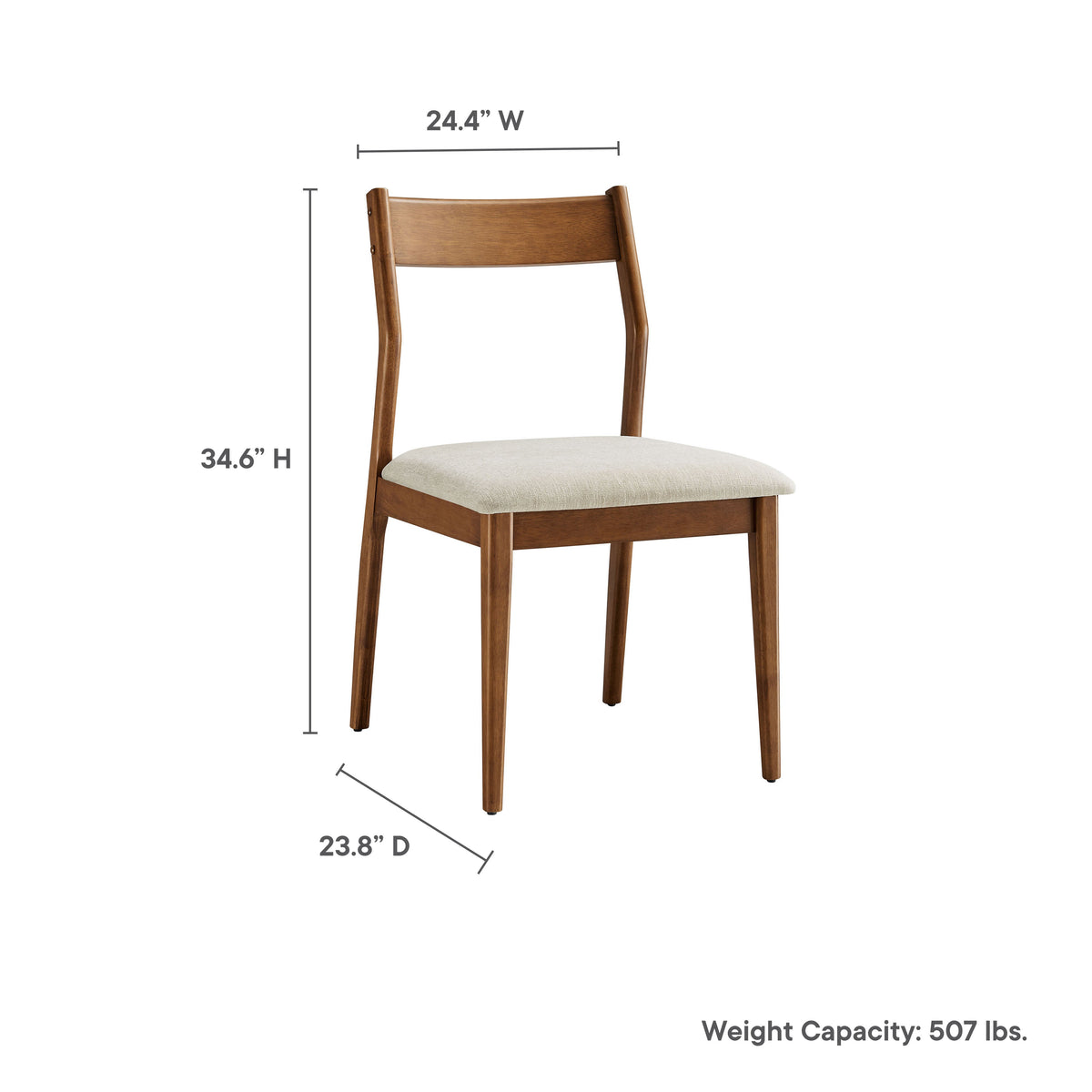 Solara Fabric Wood Dining Side Chairs Set of 2 by Modway, photo 13 of 20
