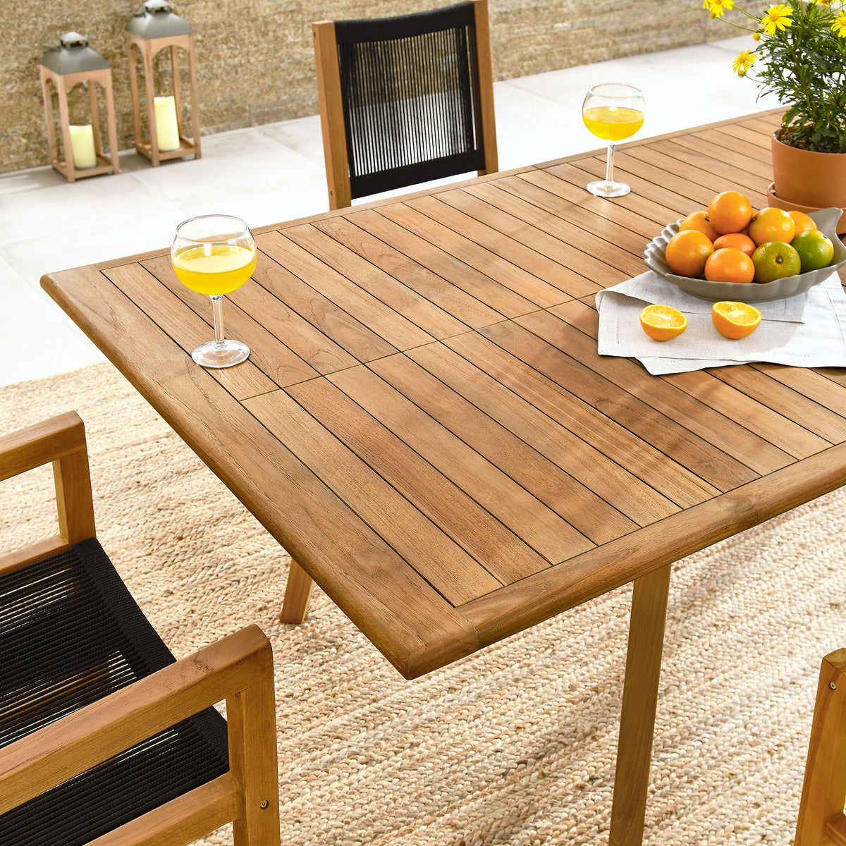 Vienna 7-Piece Outdoor Patio Teak and Rope Dining Set by Modway, photo 16 of 29