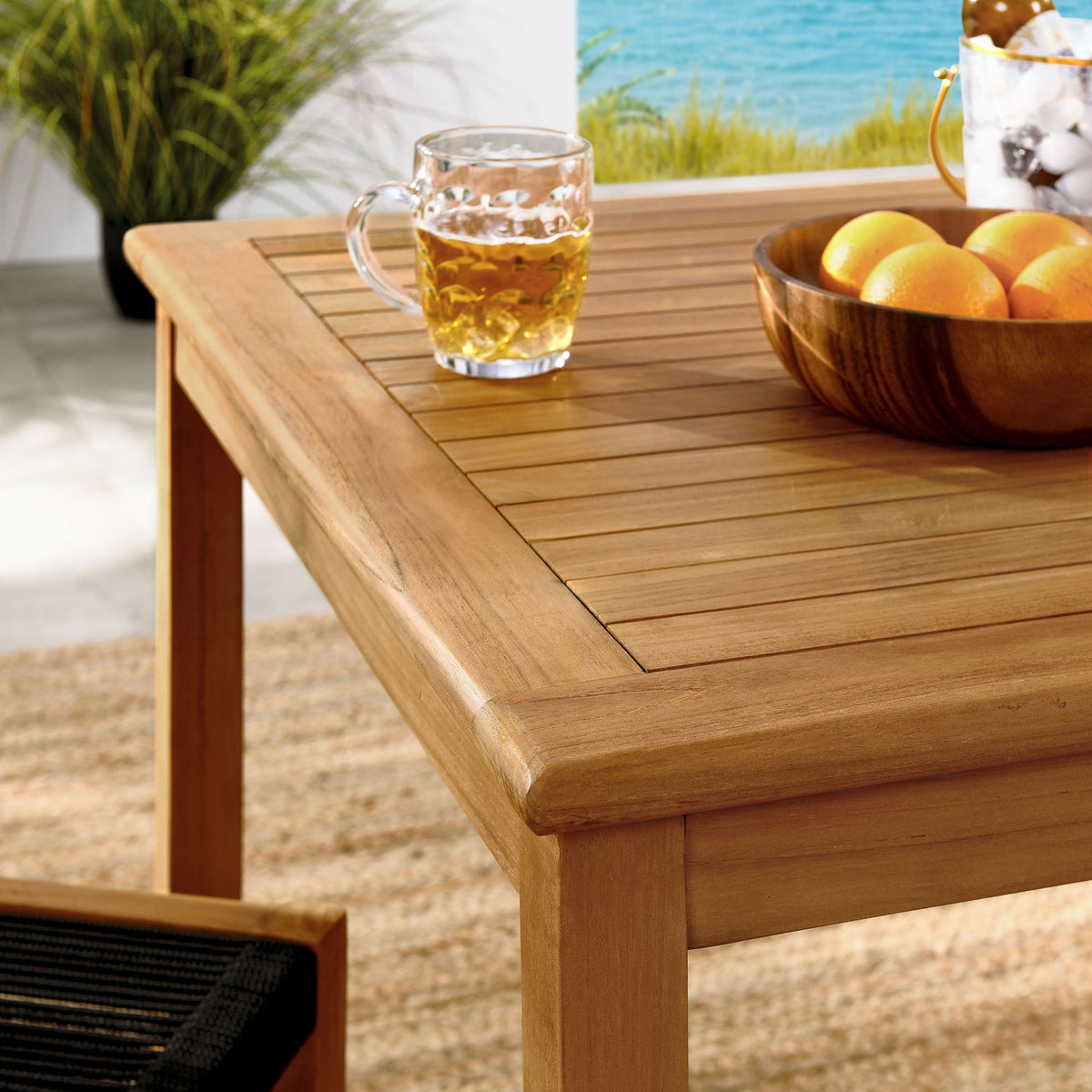 Vienna 3-Piece Outdoor Patio Teak and Rope Dining Set with Armless Chiars by Modway, photo 12 of 21