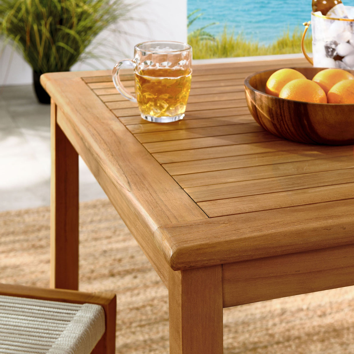 Vienna 3-Piece Outdoor Patio Teak and Rope Dining Set with Armless Chiars by Modway, photo 21 of 21