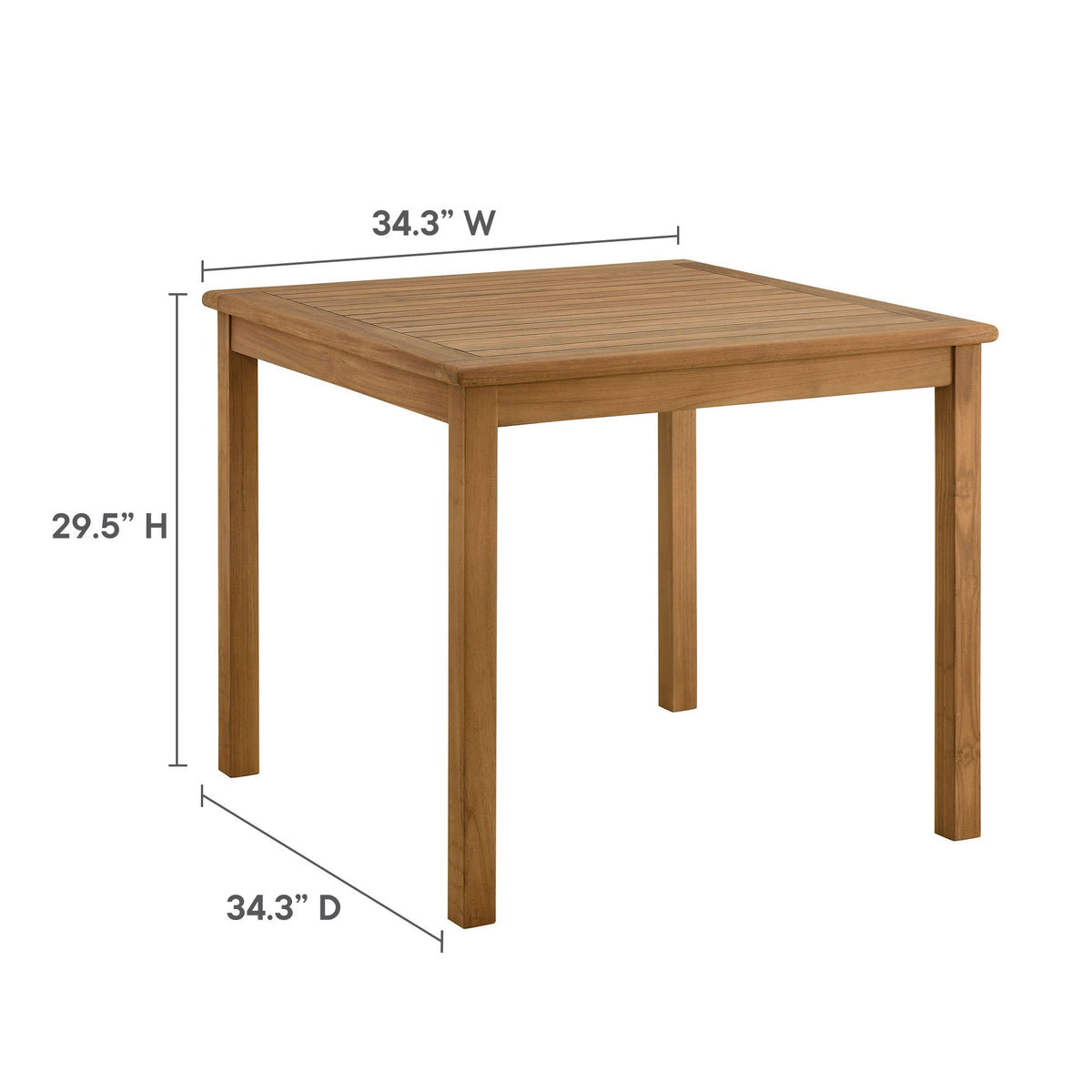 Vienna 3-Piece Outdoor Patio Teak and Rope Dining Set with Armless Chiars by Modway, photo 15 of 21