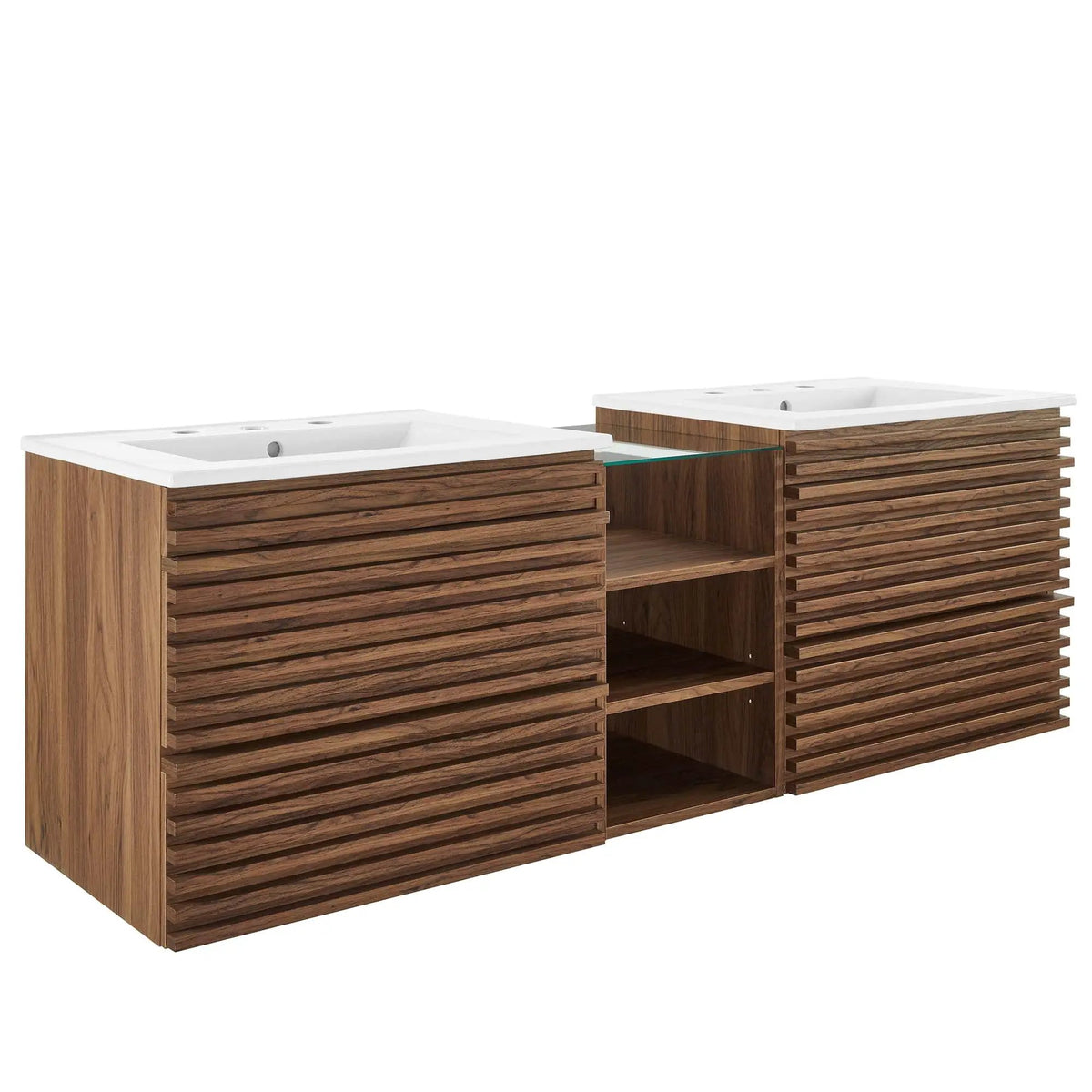 Render 62" Wall-Mount Double Sink Bathroom Vanity by Modway by HouseOfZazla