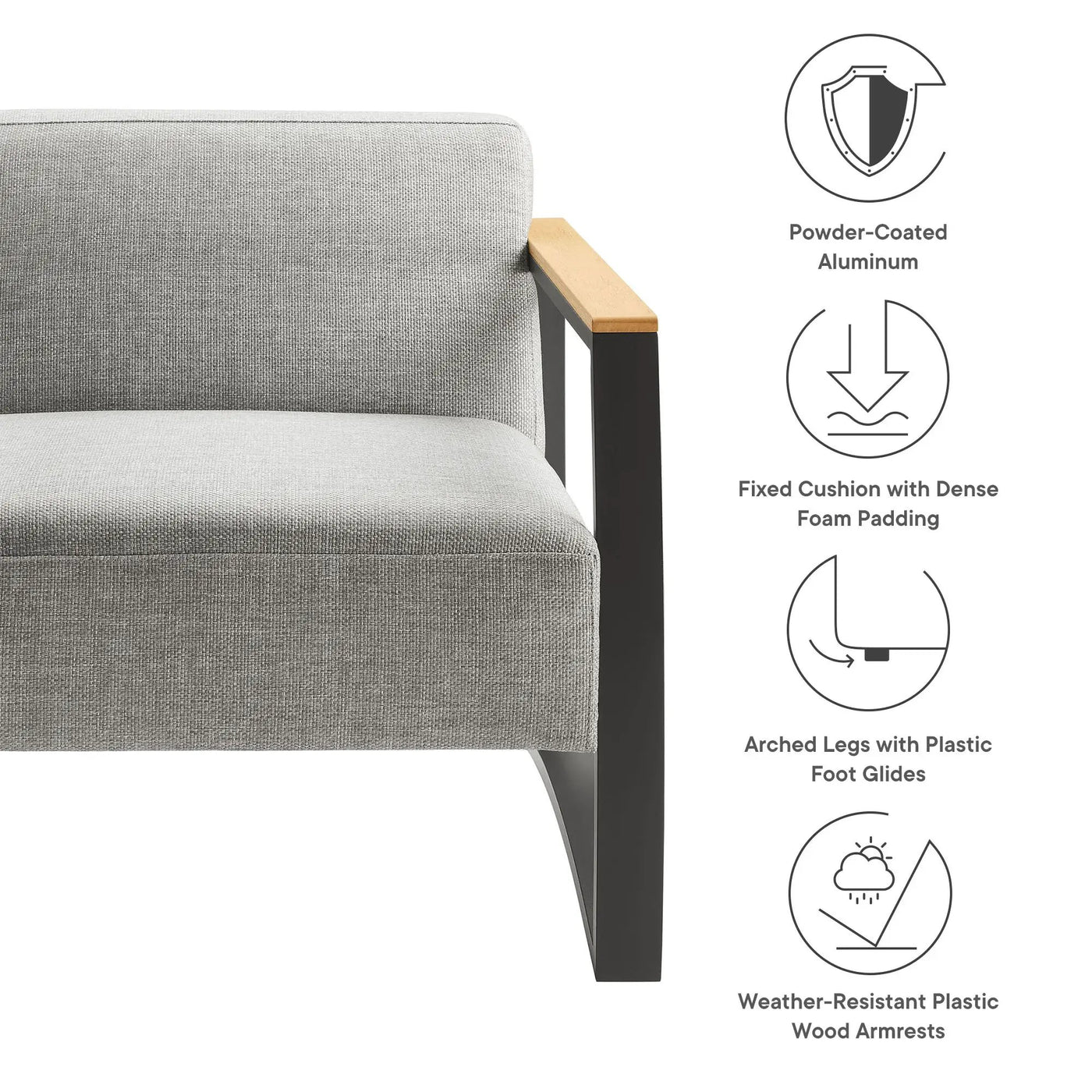 Sauve Outdoor Patio Aluminum and Fabric Armchair by Modway by HouseOfZazla