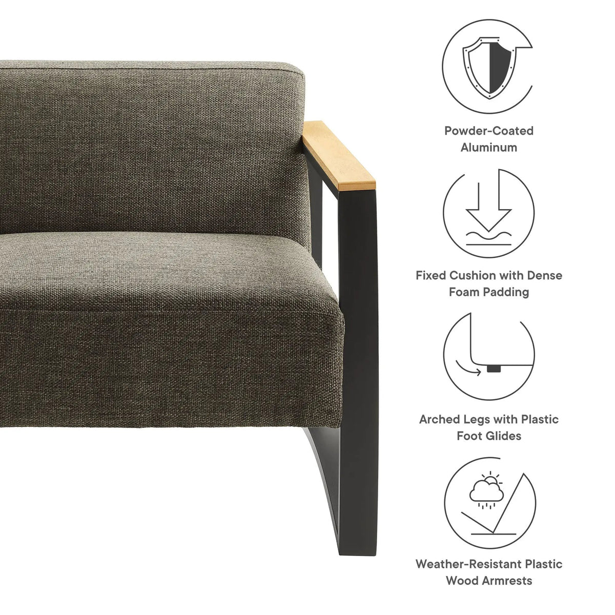 Sauve Outdoor Patio Aluminum and Fabric Armchair by Modway by HouseOfZazla