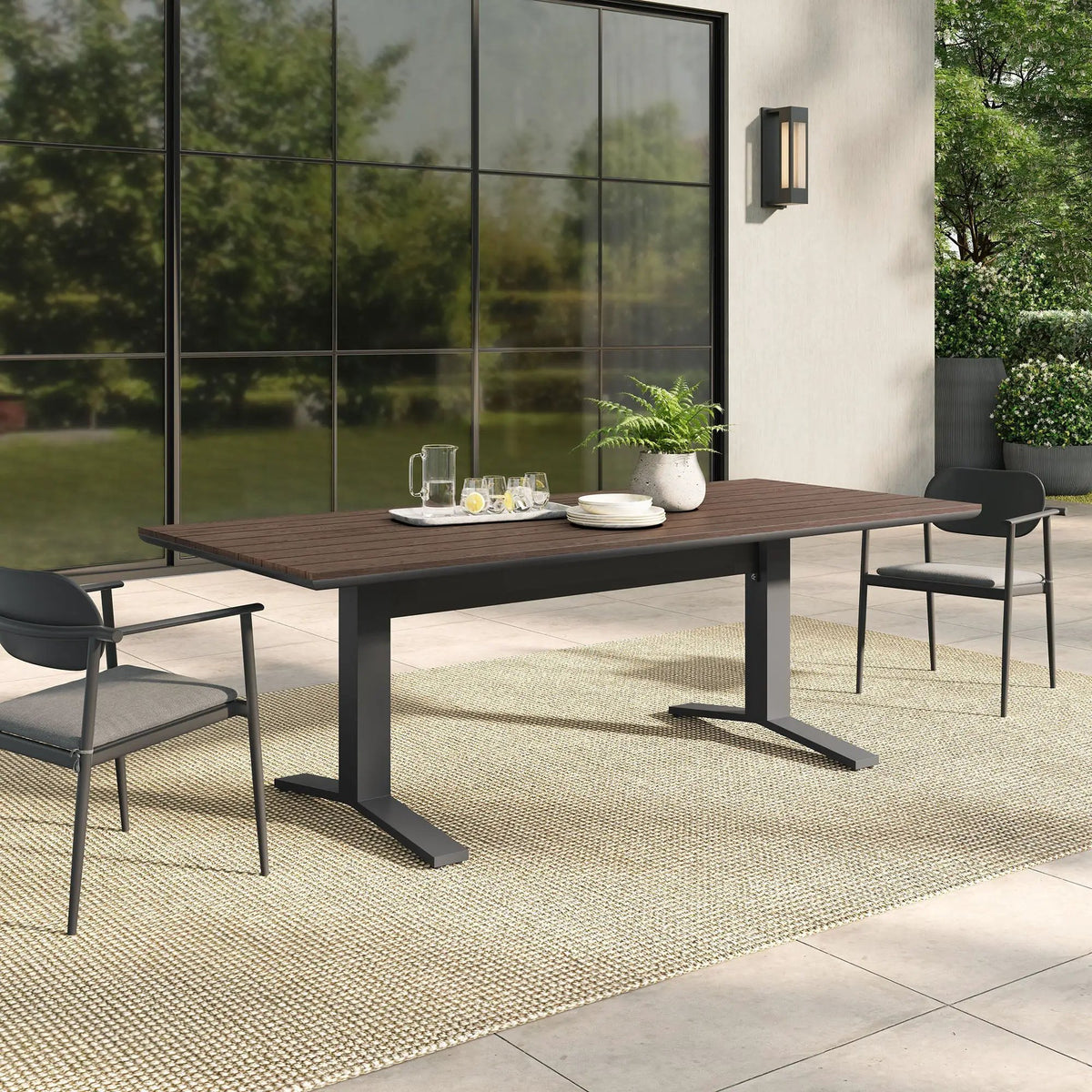 Gavelston 91" Outdoor Patio Aluminum Dining Table by Modway by HouseOfZazla