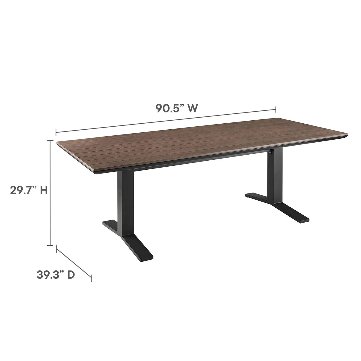 Gavelston 91" Outdoor Patio Aluminum Dining Table by Modway by HouseOfZazla