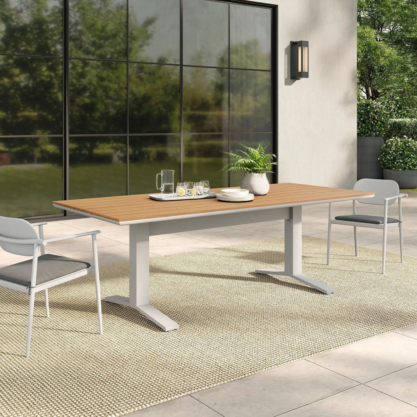 Gavelston 91" Outdoor Patio Aluminum Dining Table by Modway by HouseOfZazla