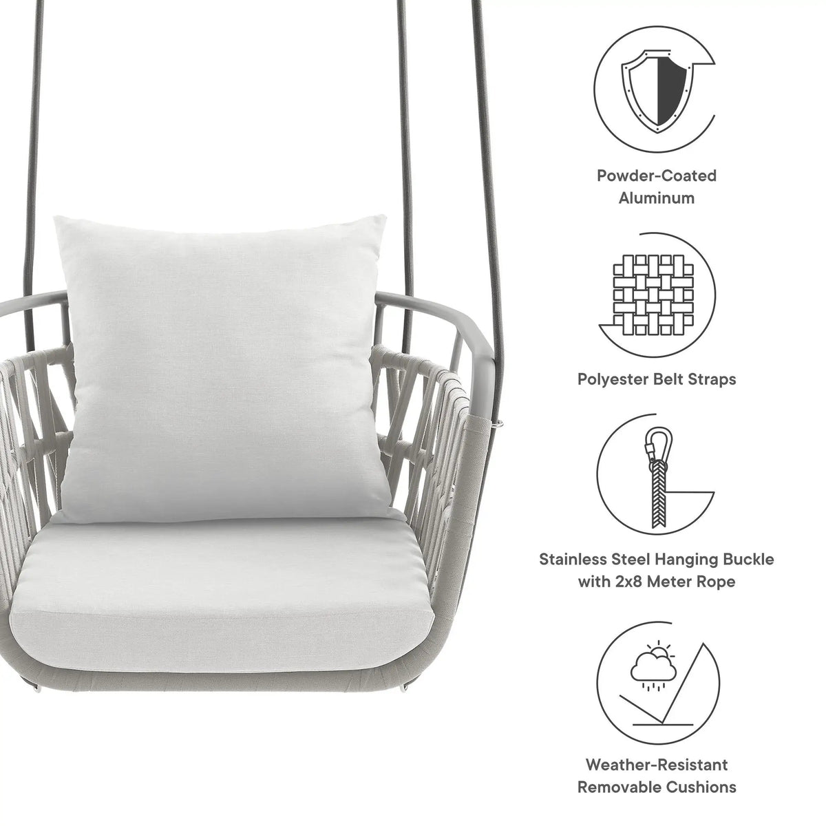Kaliah Outdoor Patio Aluminum Swing Chair by Modway by HouseOfZazla