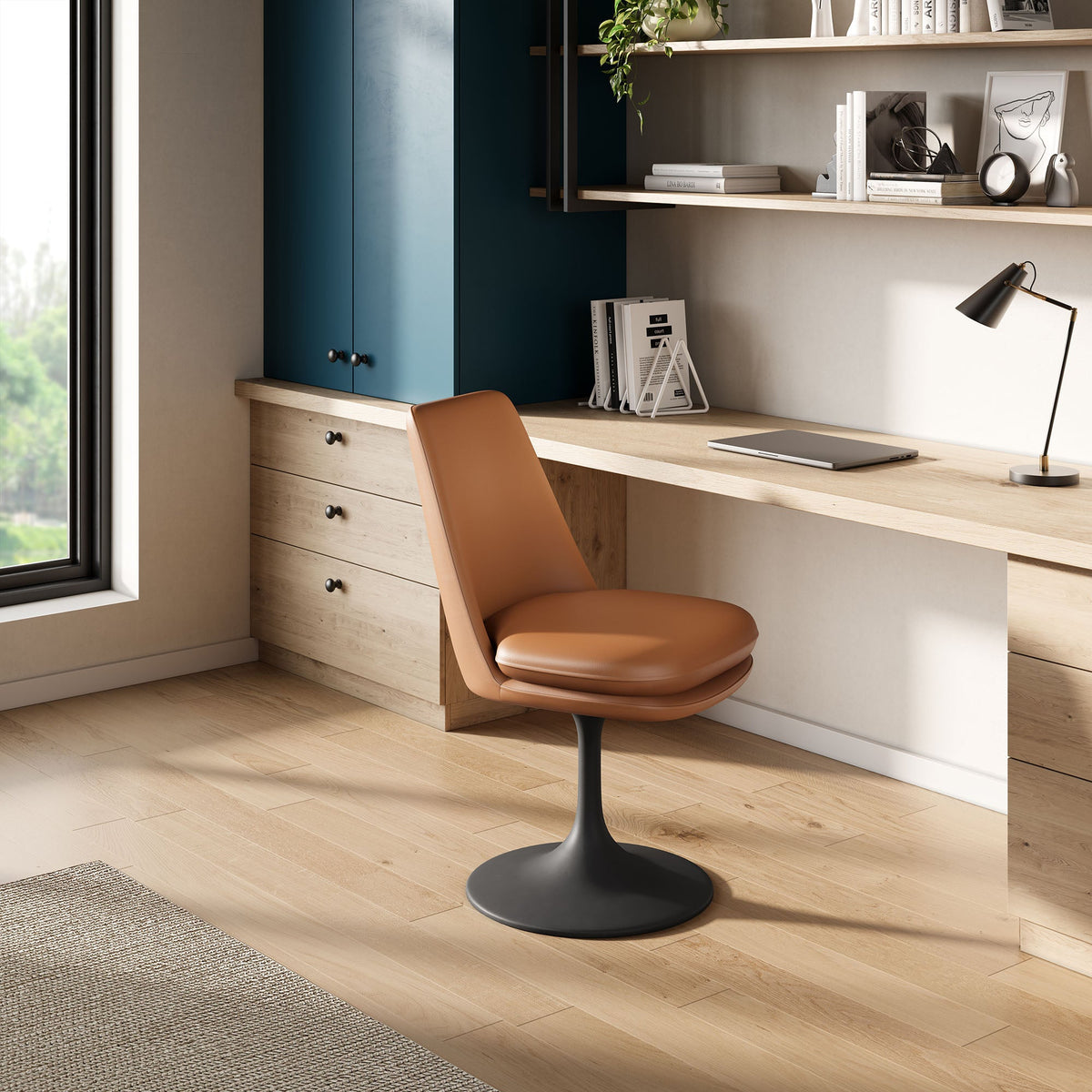 Lippa Swivel Dining Vegan Leather Side Chair by Modway, photo 9 of 20