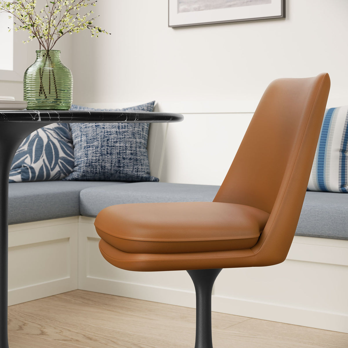 Lippa Swivel Dining Vegan Leather Side Chair by Modway, photo 10 of 20